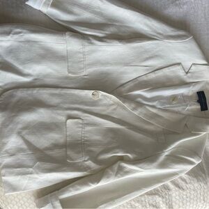 White linen blend blazer, lined